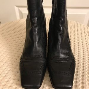 BLay Black Soft Leather Ankle Boot Size 7.5